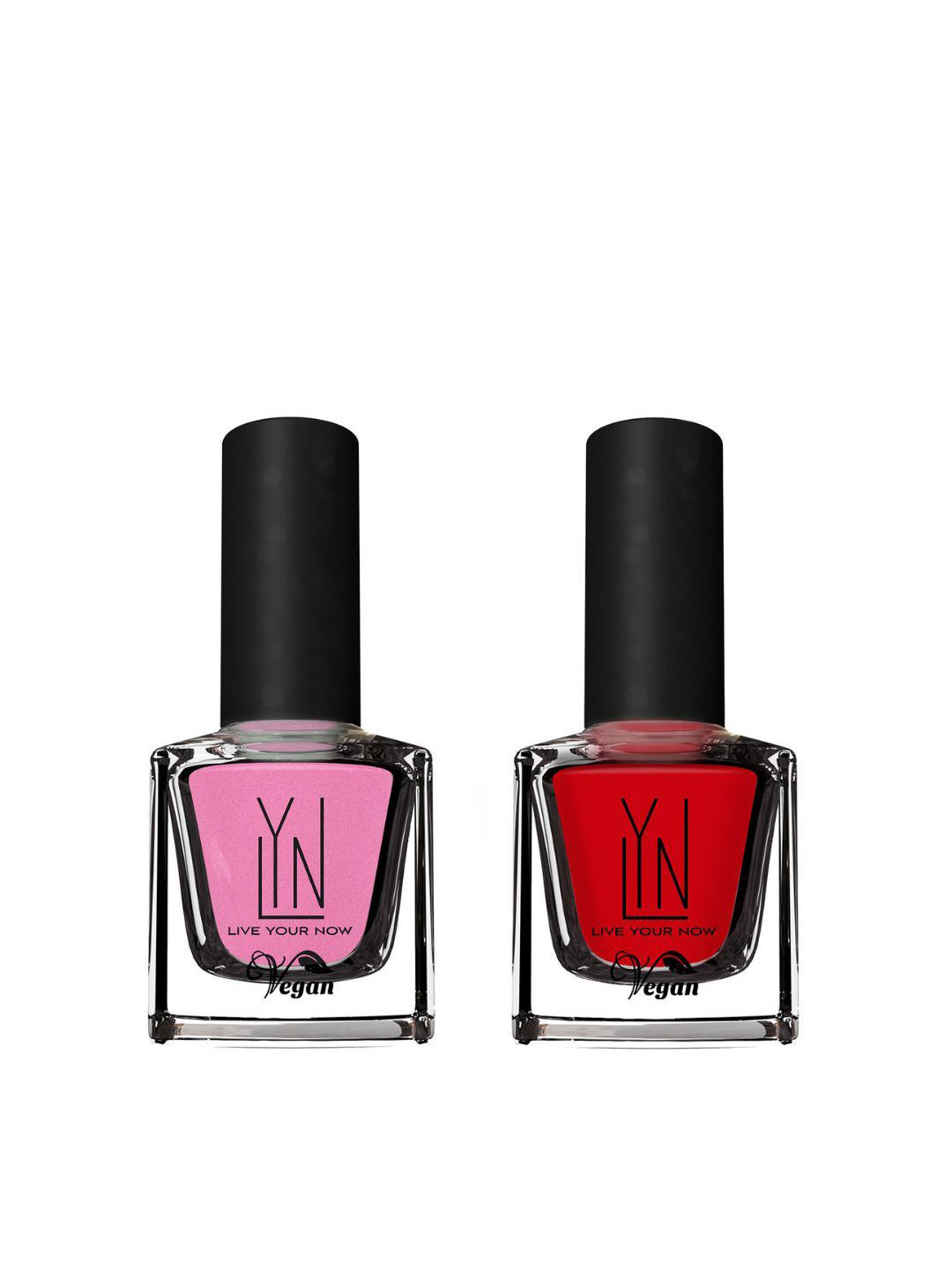 LYN LIVE YOUR NOW Set Of 2 Creme Nail Polish - 8 ml Each - Ballet Star-Red Desire