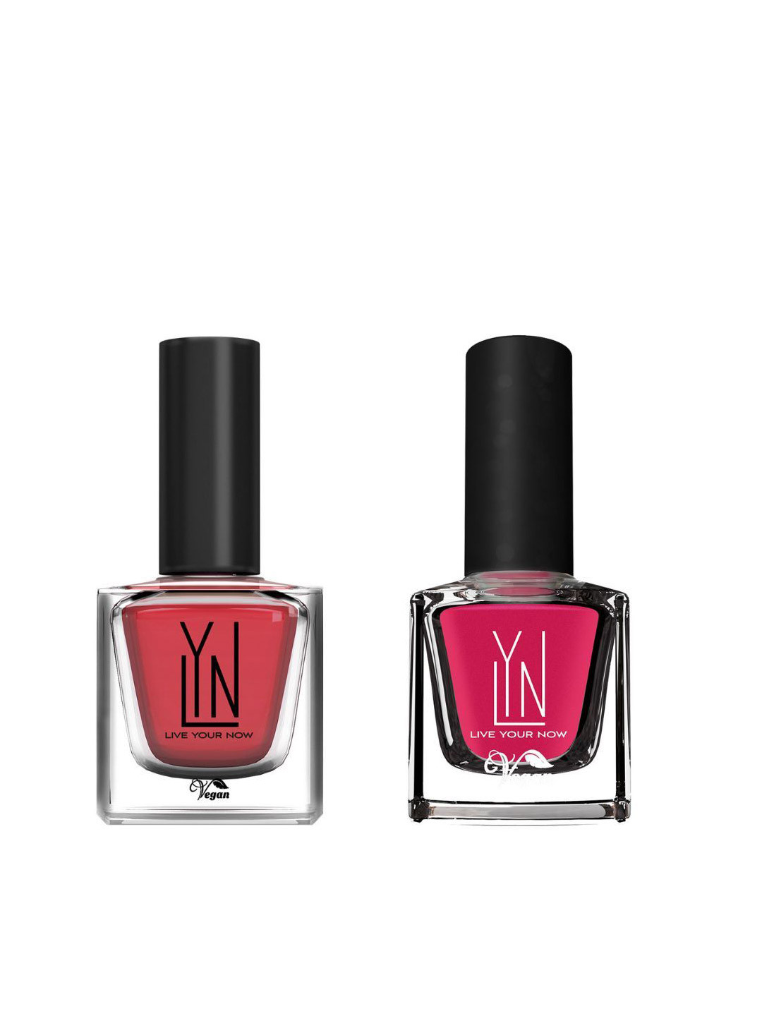 LYN LIVE YOUR NOW Set Of 2 Long-Wearing Nail Polish - 8 ml Each - Chiclike & Tutti Frutti