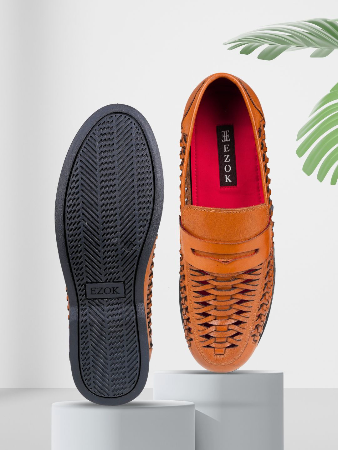 EZOK Men Leather Perforations Loafers