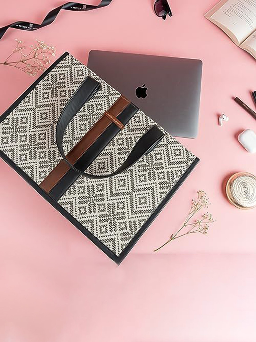 Textile and Beyond Leather Structured Sling Bag