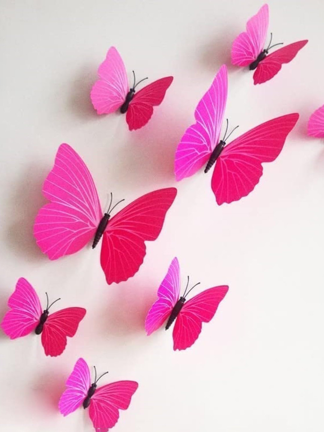 Asian royal Pink 12 Pieces Butterfly Wall Decals and stickers