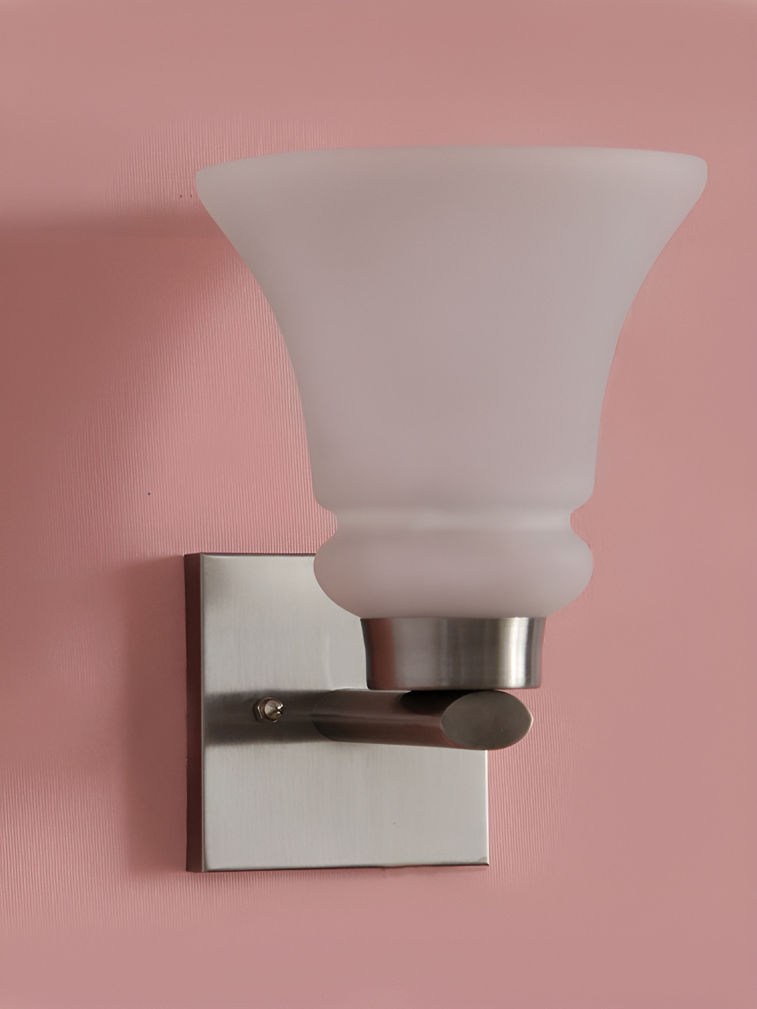 SHREE KALA HOME DECOR Silver-Toned & White Metal Contemporary Wall Lamp