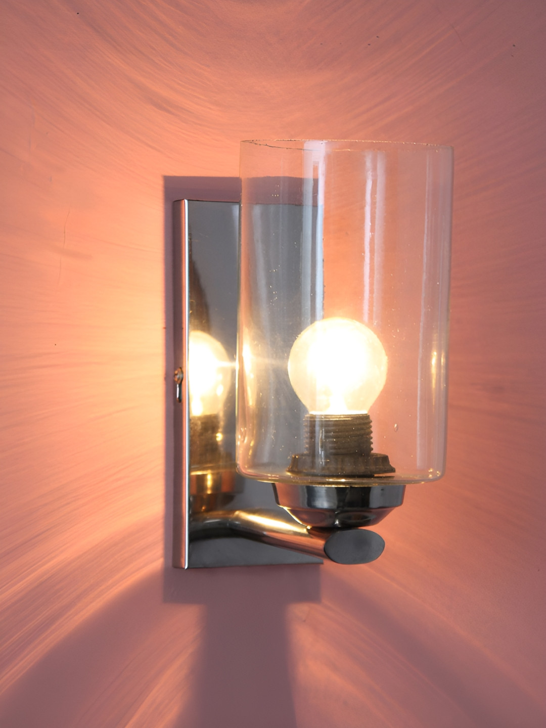 SHREE KALA HOME DECOR Silver-Toned Metal Contemporary Abstract Shaped Shaped Wall Lamp