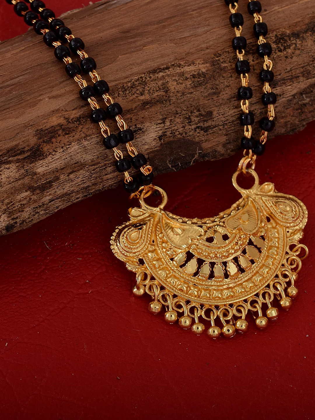 MEMOIR Gold-Plated Artificial Beads Mangalsutra