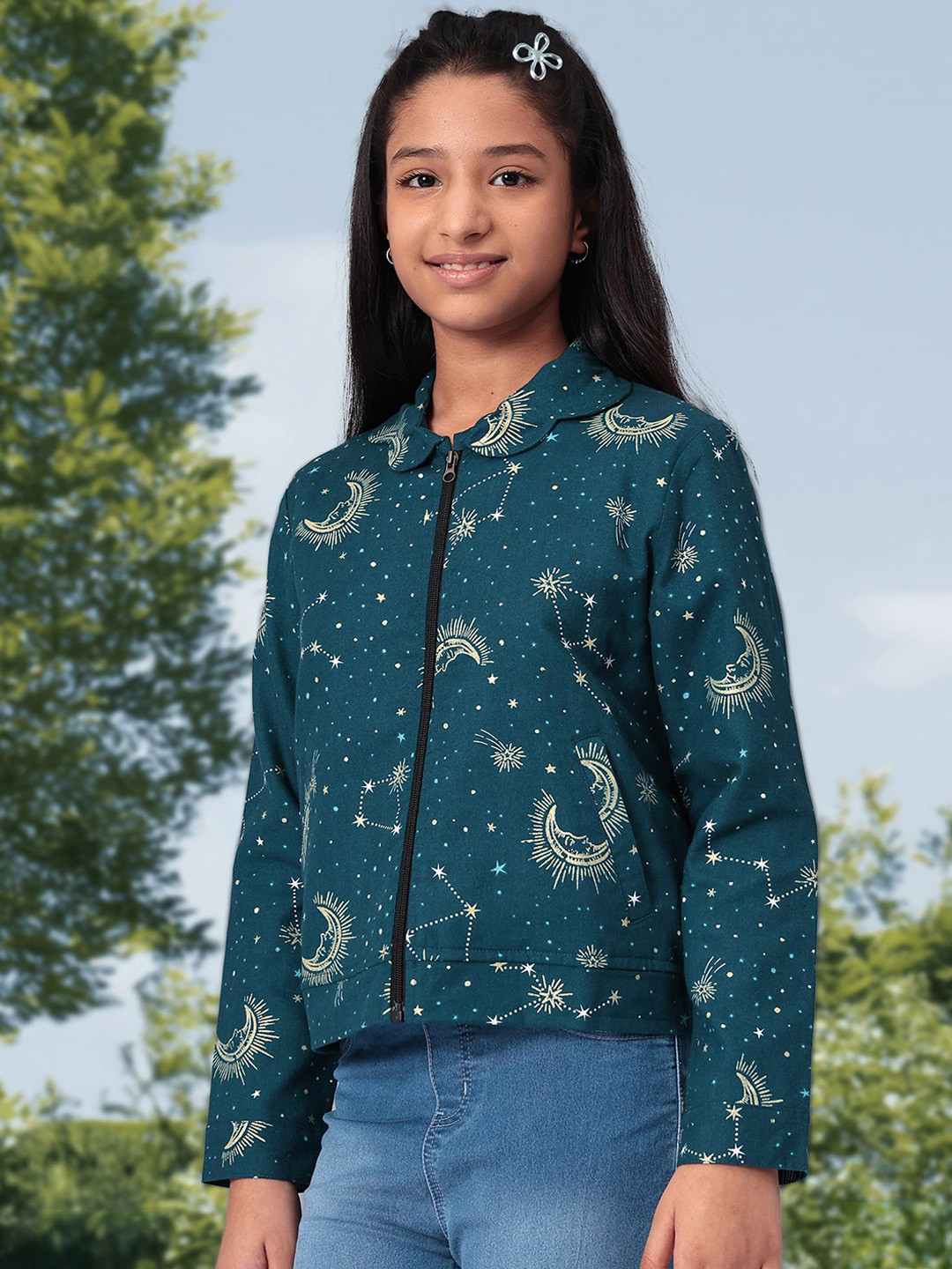 Merrigo Kidz Girls Polyester Insulator Crop Bomber Jacket