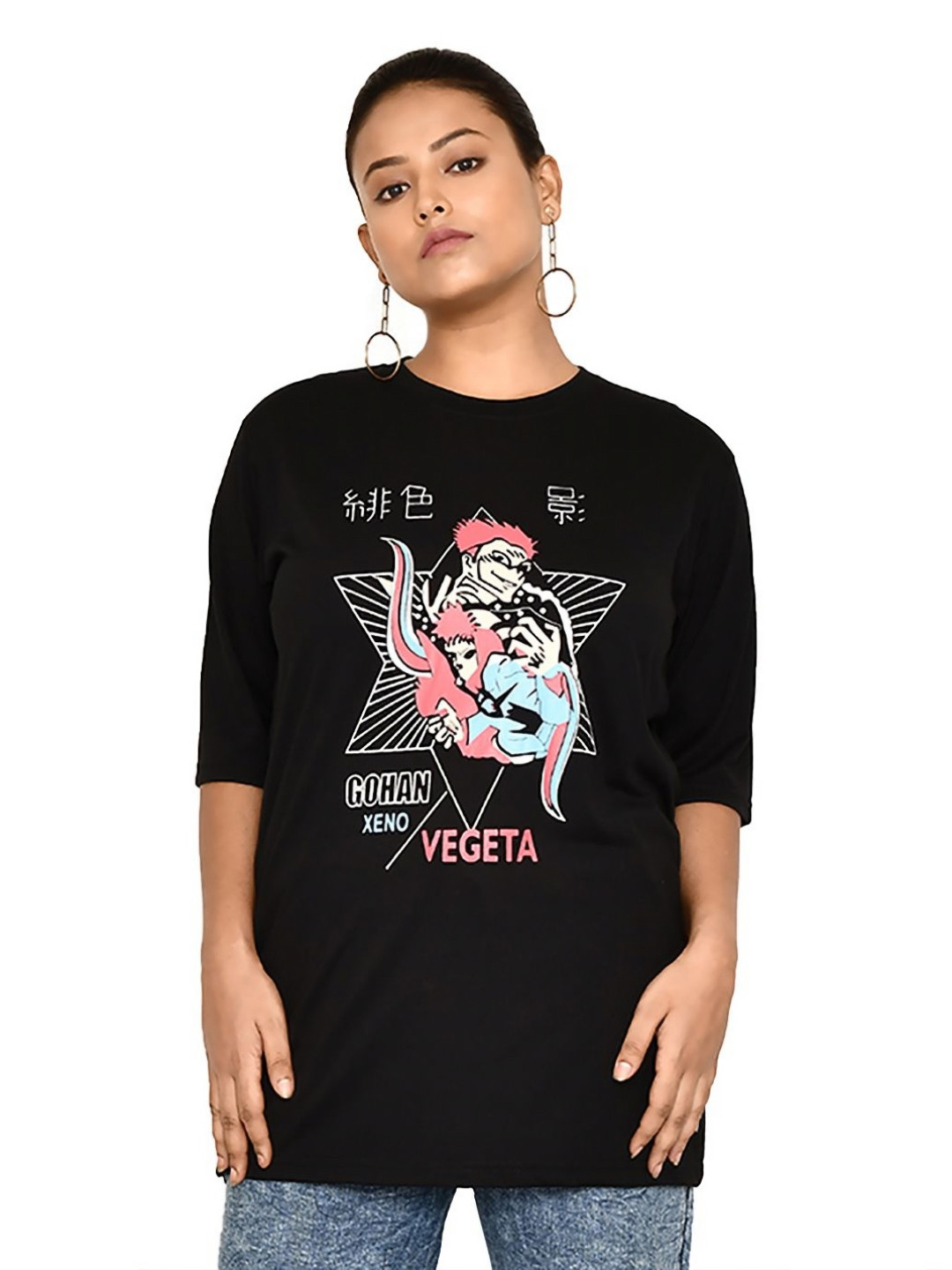 RAPL Women Printed Extended Sleeves Applique T-shirt
