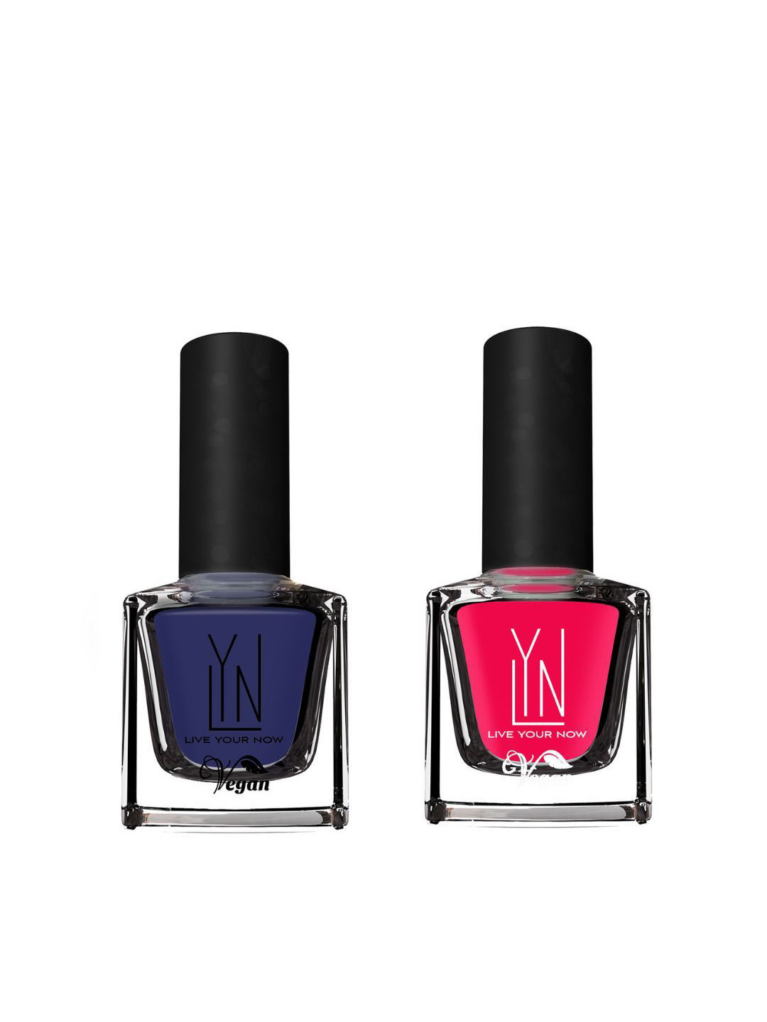 LYN LIVE YOUR NOW Set Of 2 Long-Wearing Nail Polish - 8ml Each - Femme Fatal-Wishful Blue