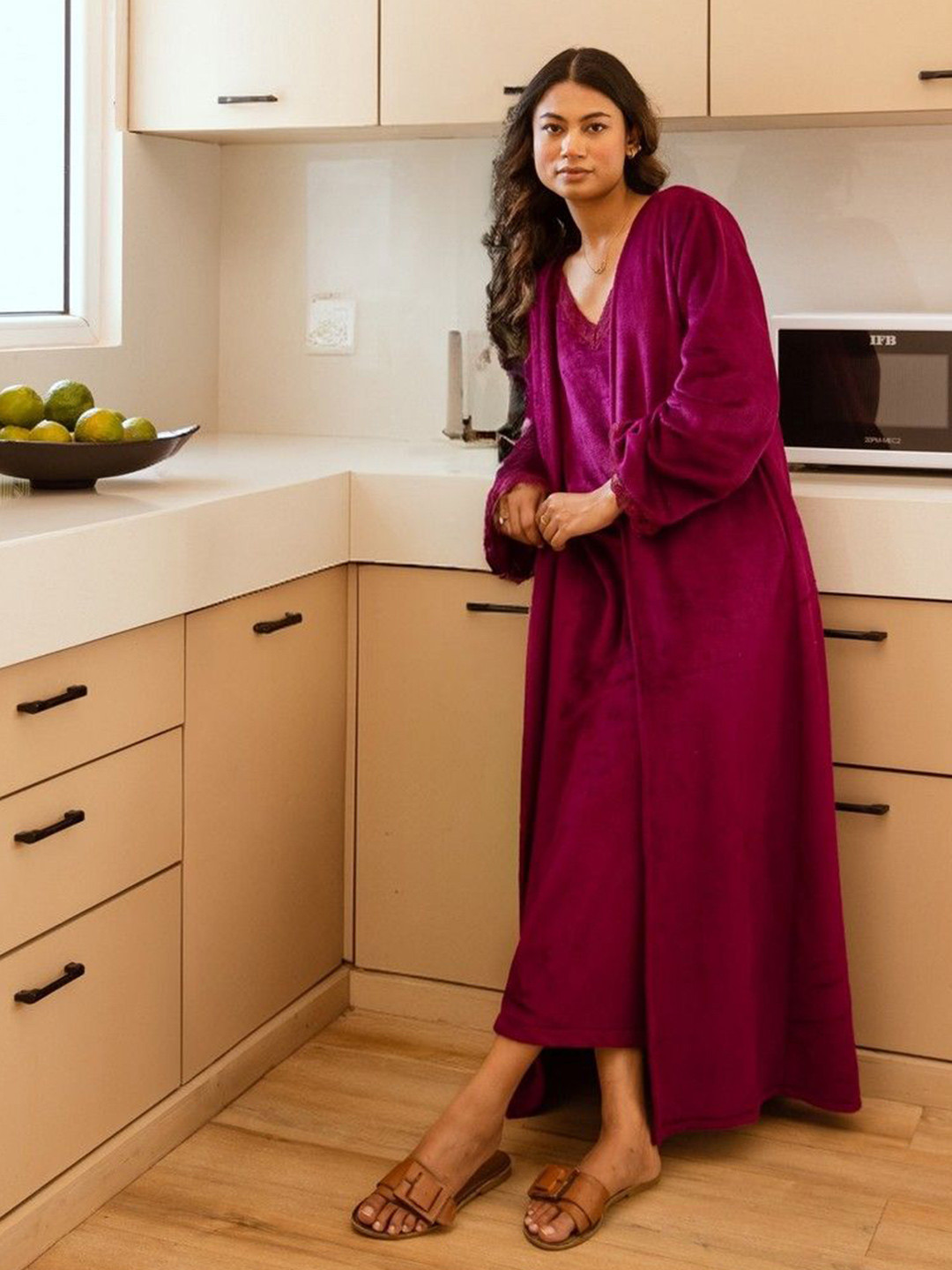 FEATHERS CLOSET Velvet Maxi & Shrug Set