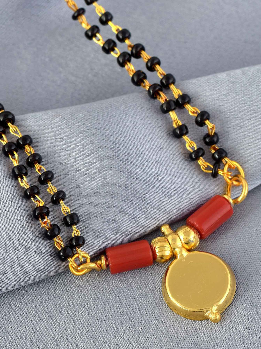 MEMOIR Gold-Plated Artificial Beads Mangalsutra
