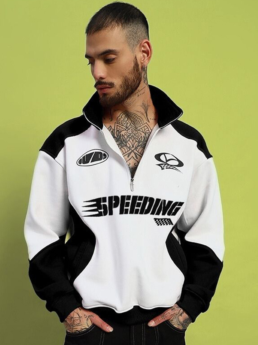 WEARDUDS Men Woollen Bomber Jacket
