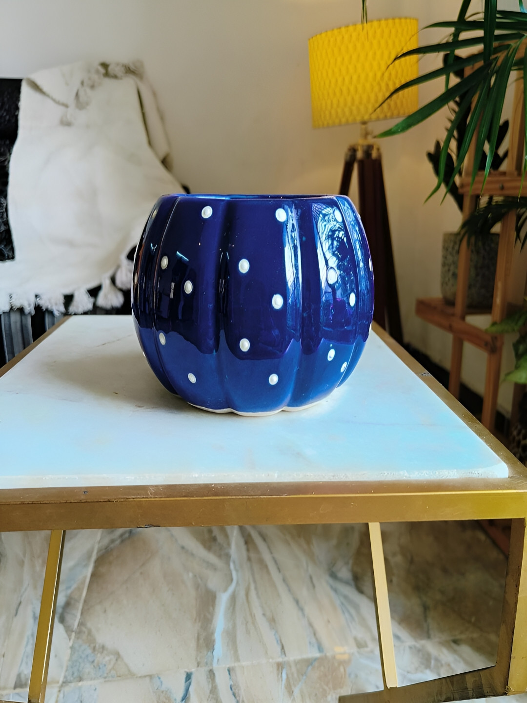 NIYARA Blue & White Printed Planters