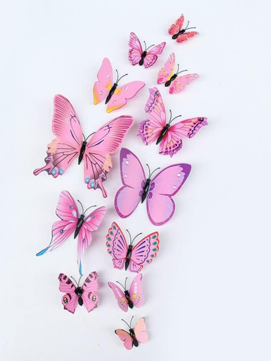 Asian royal Pink & Purple Butterfly Printed Water Proof Wall Stickers