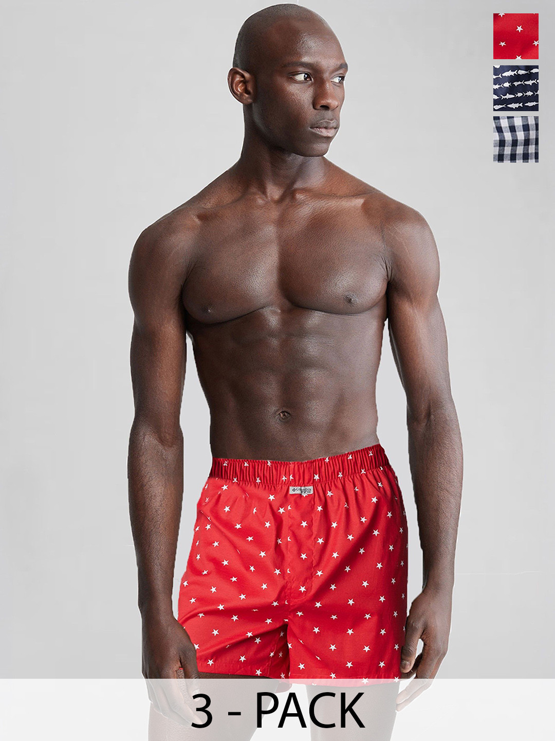 Columbia Pack Of 3 Printed Cotton Boxers - RCU3102-AS1-N