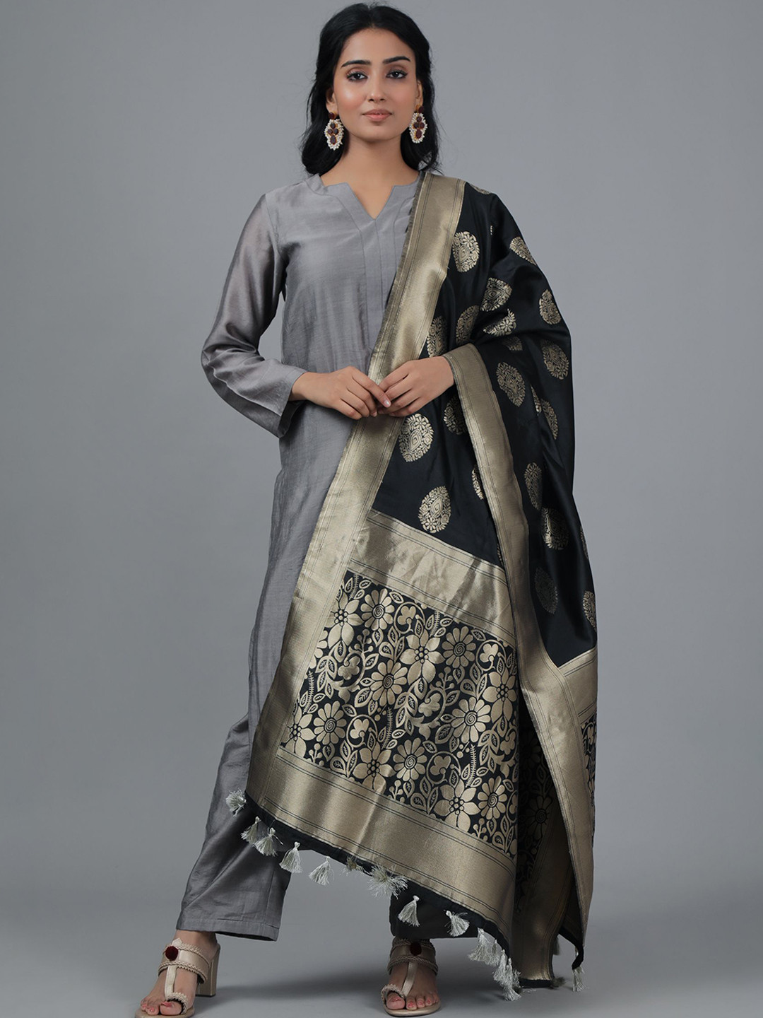 TJORI Woven Design Dupatta