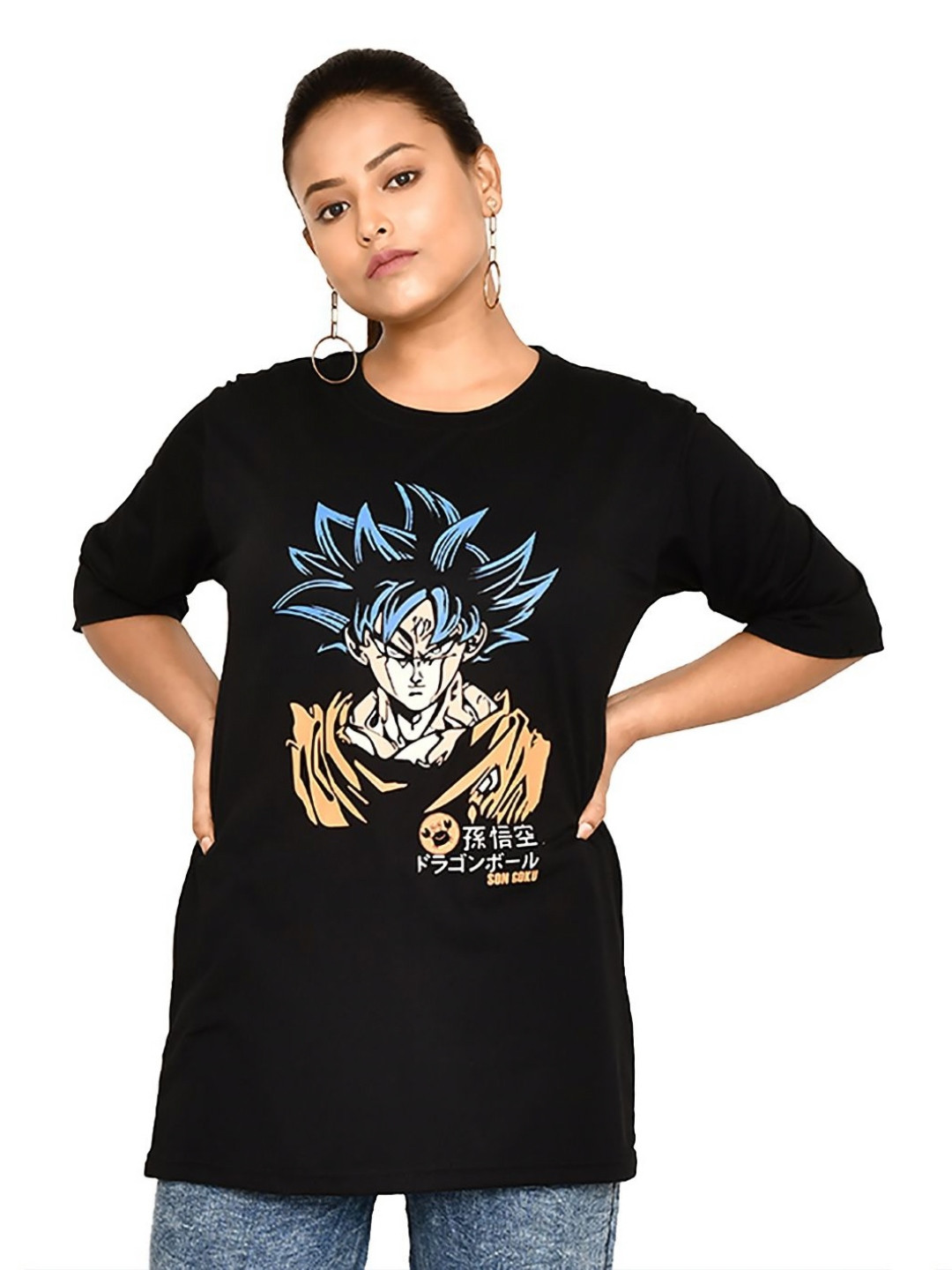 RAPL Women Printed Extended Sleeves Raw Edge T-shirt