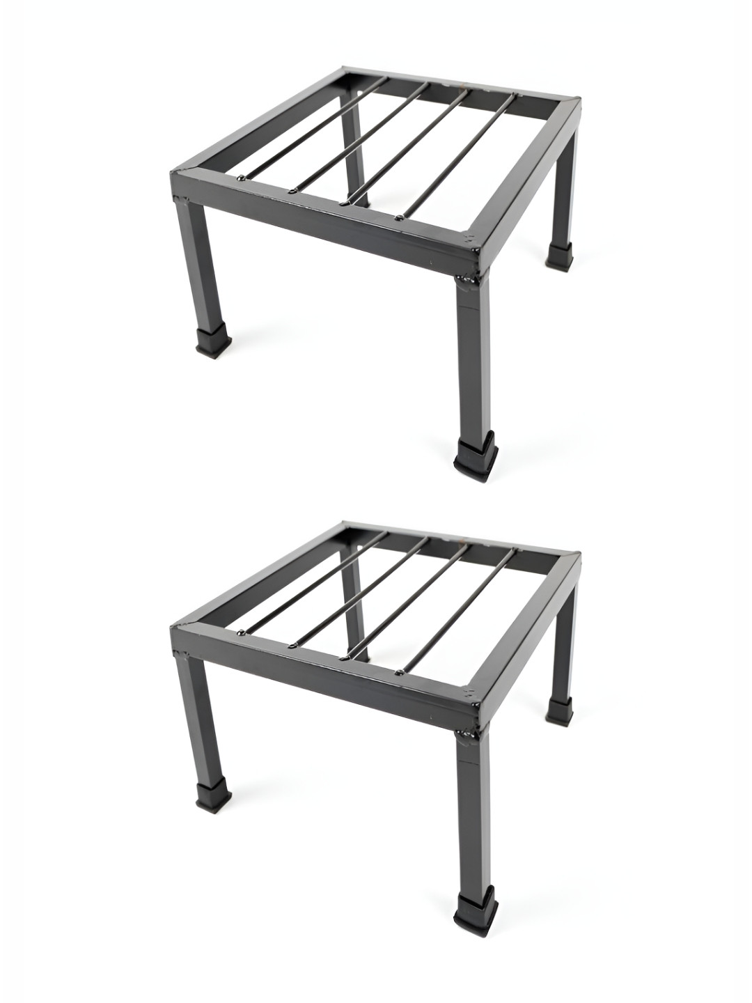 NIYARA 2-Pcs Black Rectangular Planter Stands