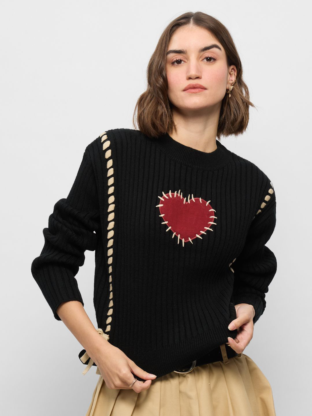 The Souled Store Women Conversational Self Design Pullover