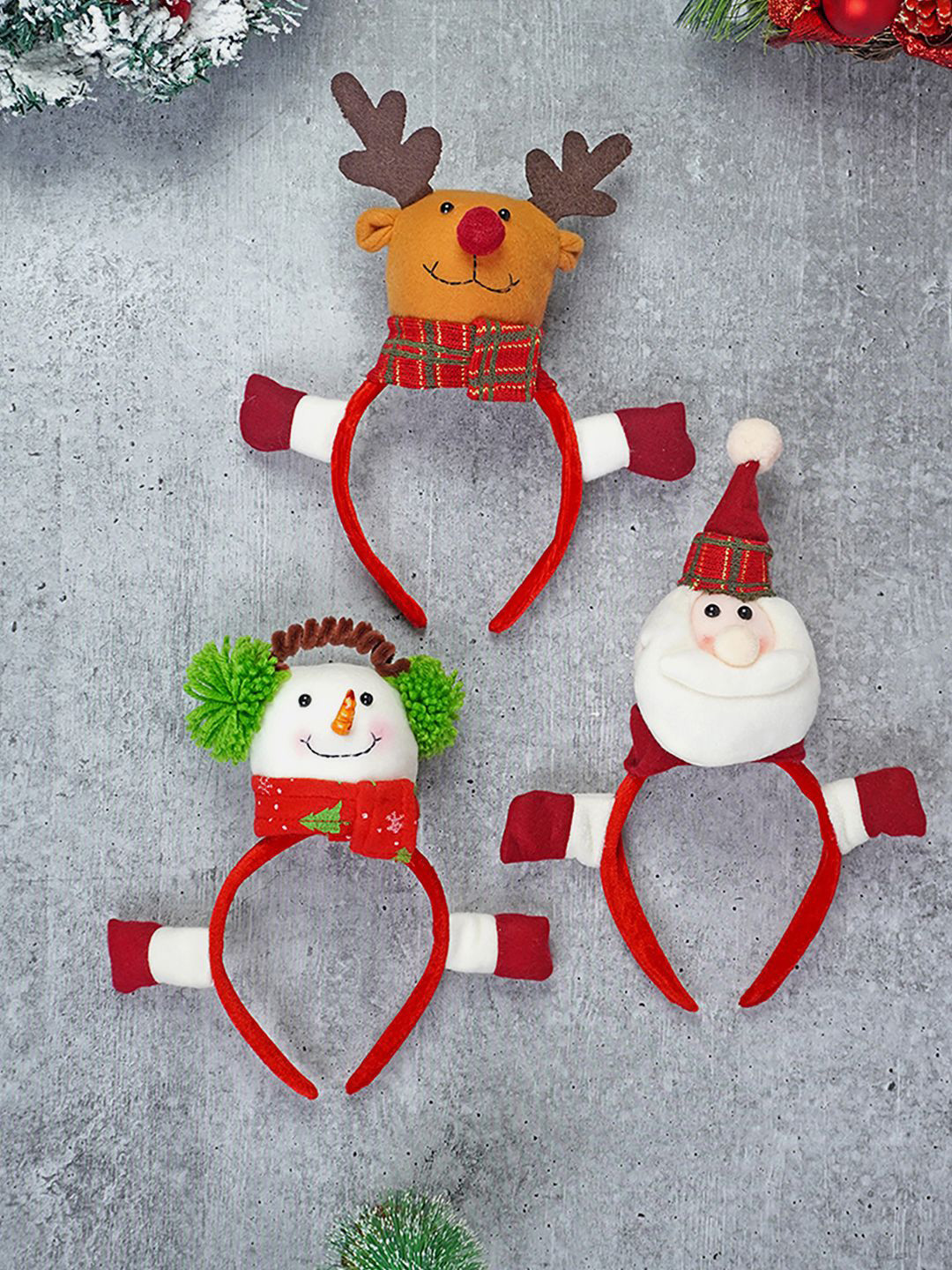 Little Surprise Box LLP Kids Pack Of 3 Santa, Snowman & Reindeer Christmas Hairband