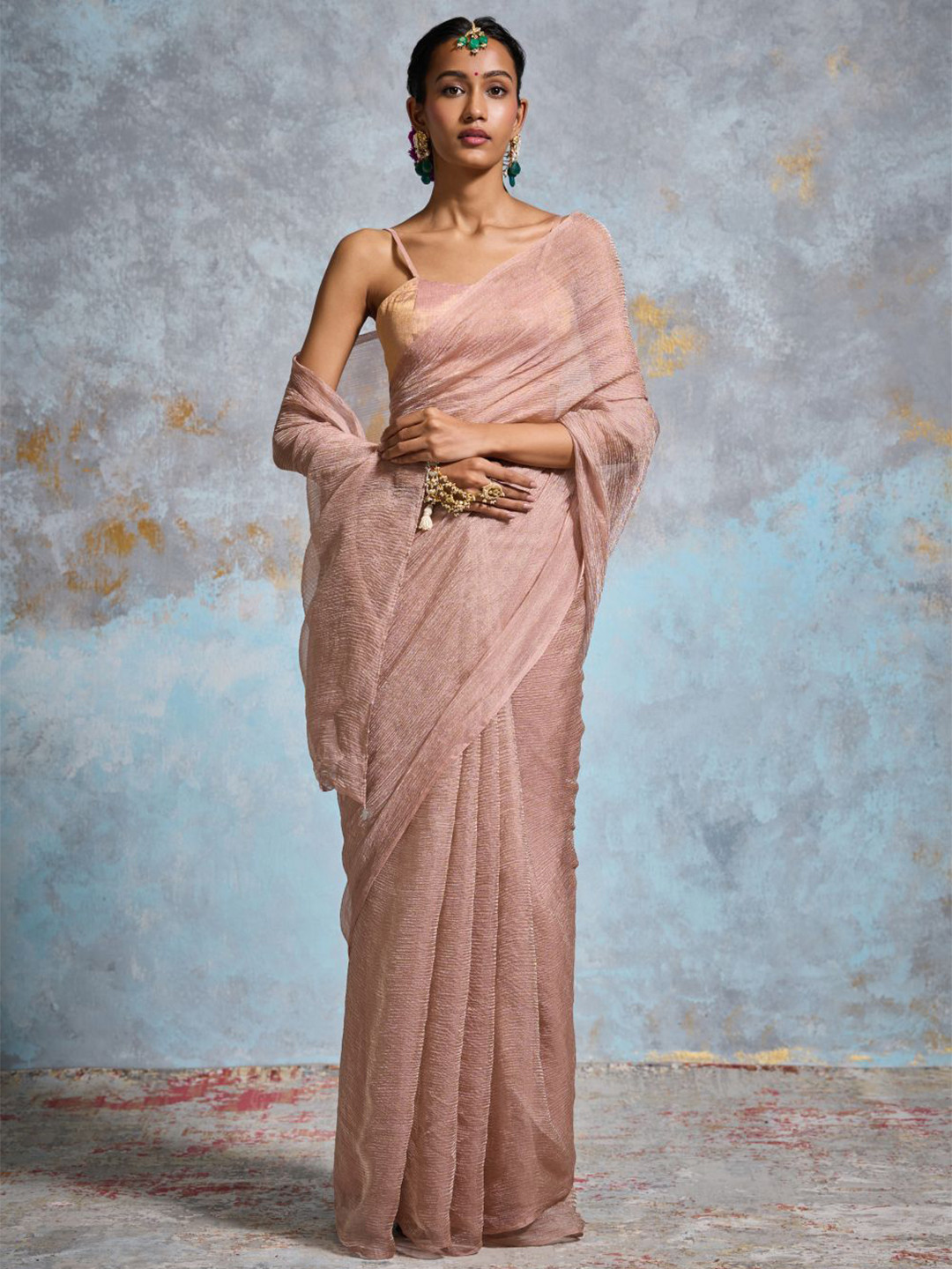 Dressfolk Tissue Handloom Chanderi Saree