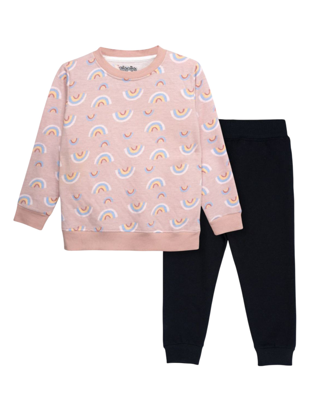 TuddyBuddy Infant Kids Printed T-shirt & Flared Joggers Clothing Set