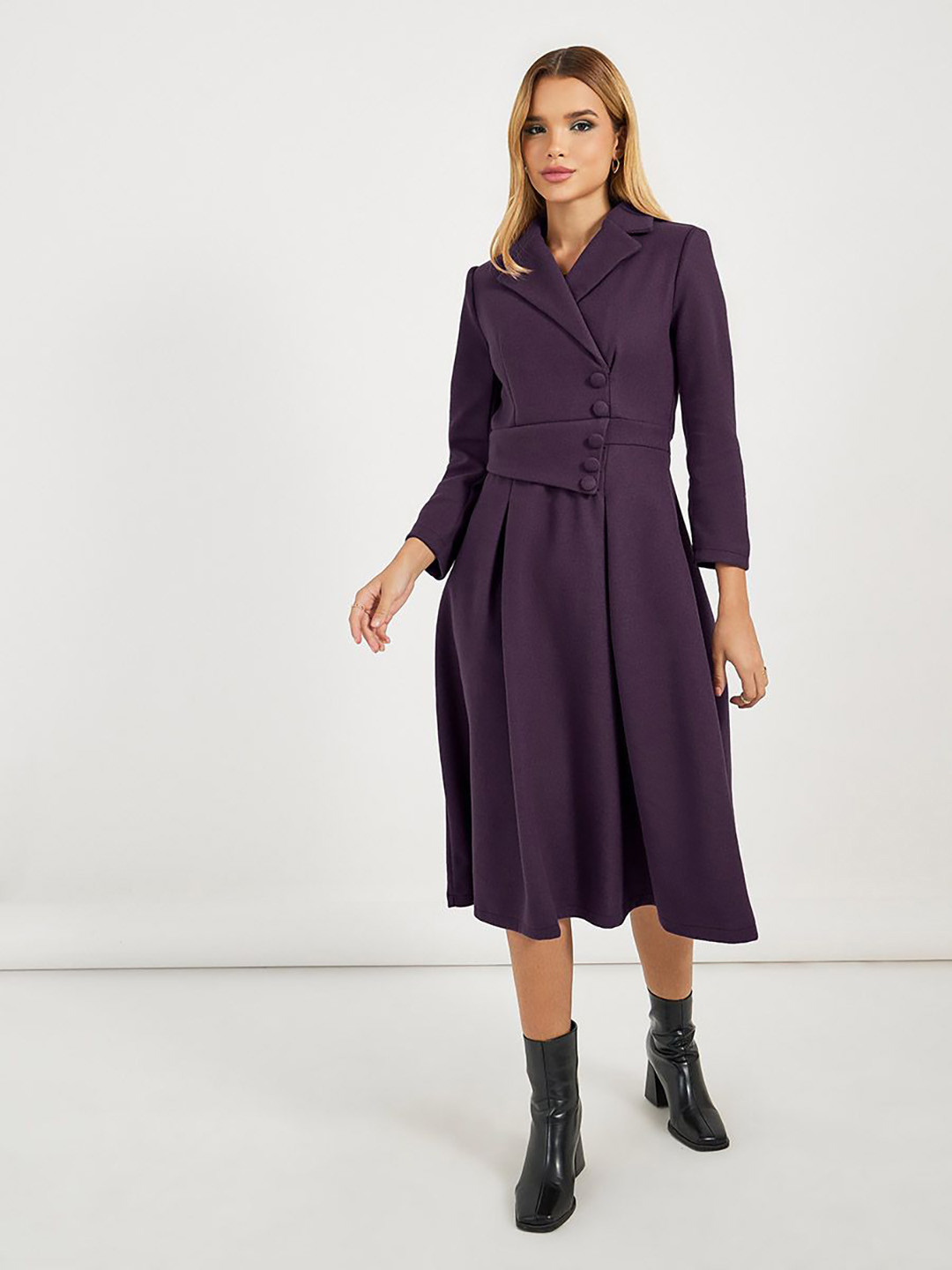 Styli Women Shirt Collar Blazer Dress