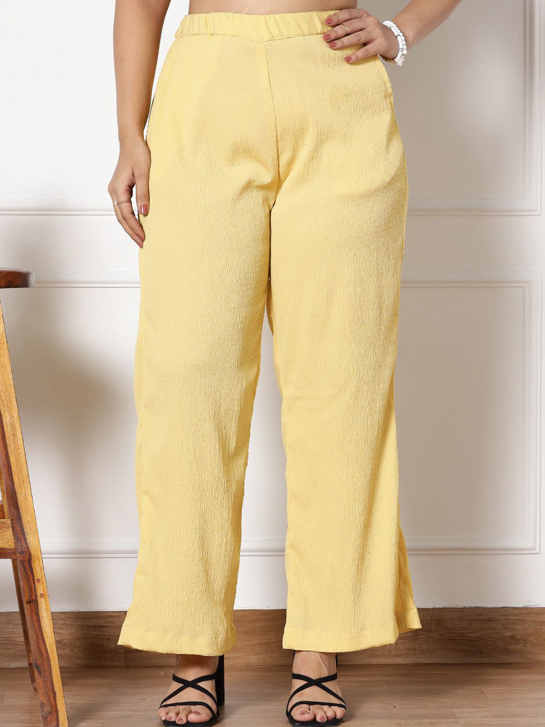 LetsDressUp Women Crepe Wide Leg Palazzos