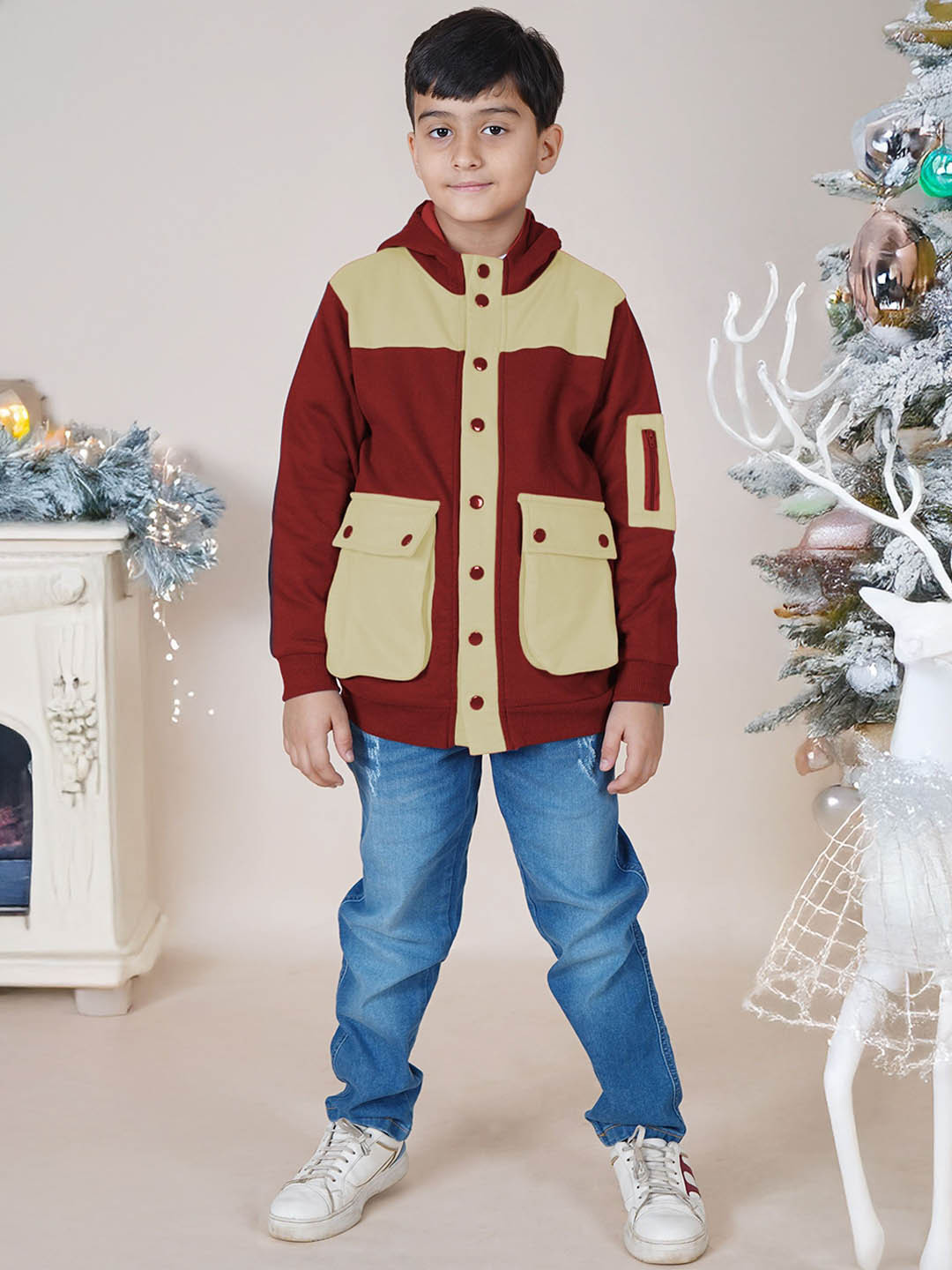 KiddoPanti Boys Hooded Sweatshirt With Jeans