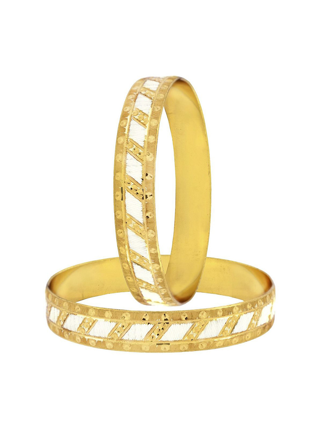 ZIVOM Set of 2 Gold-Plated Metal Bangles