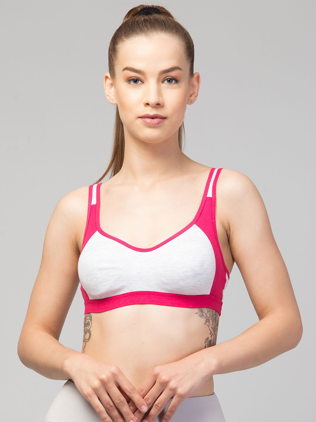CKARFE Full Coverage Non Padded Workout Bra