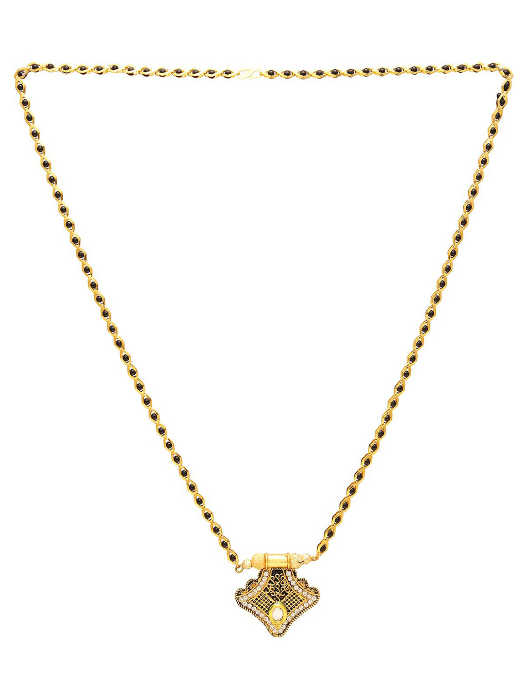 MEMOIR Gold-Plated Beaded & CZ Jaipur Royalty Inspired Maharani Mangalsutra