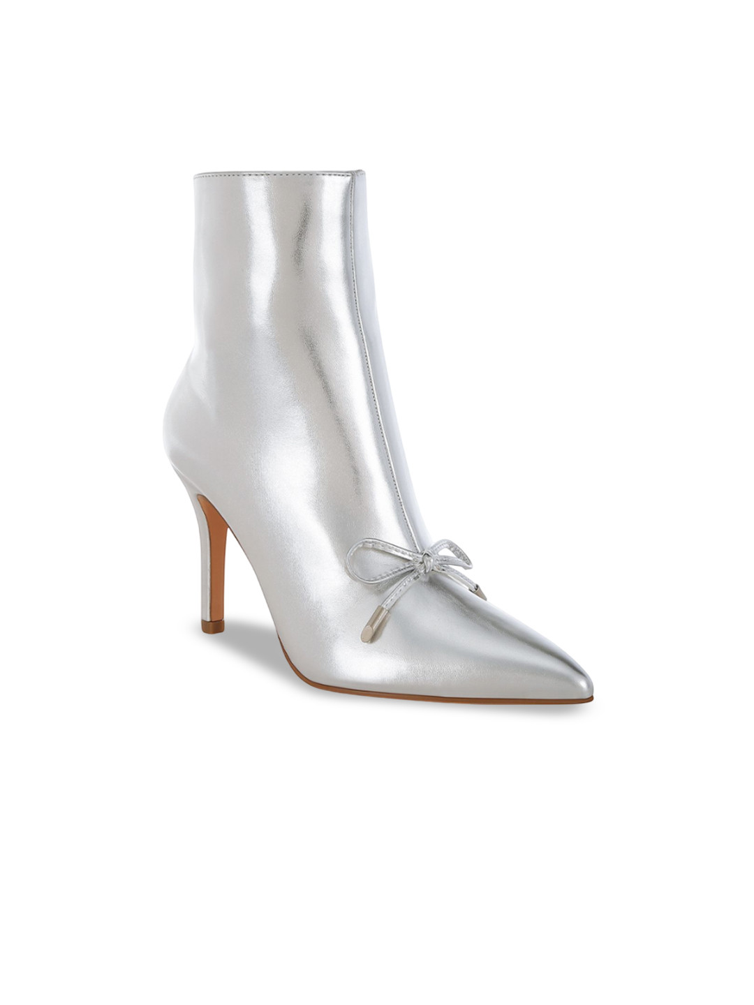 RAG & CO Women Bow Detail Pointed Toe High Ankle Boots