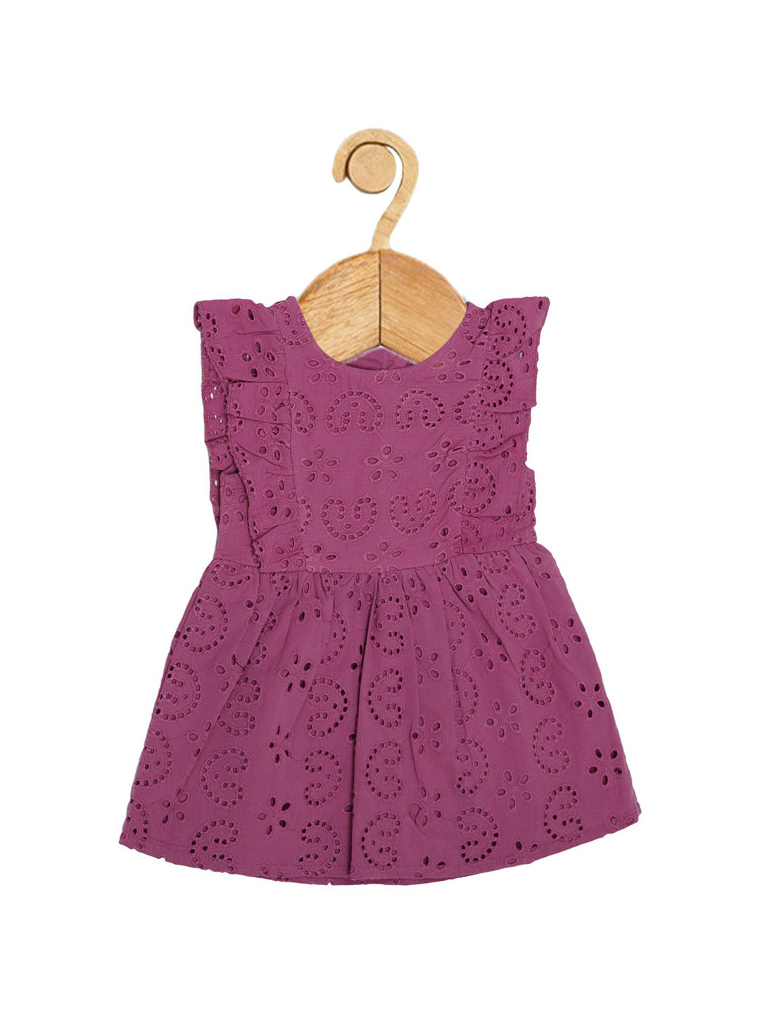 Creative Kids Girls Cotton Self Design Fit and Flare Dress