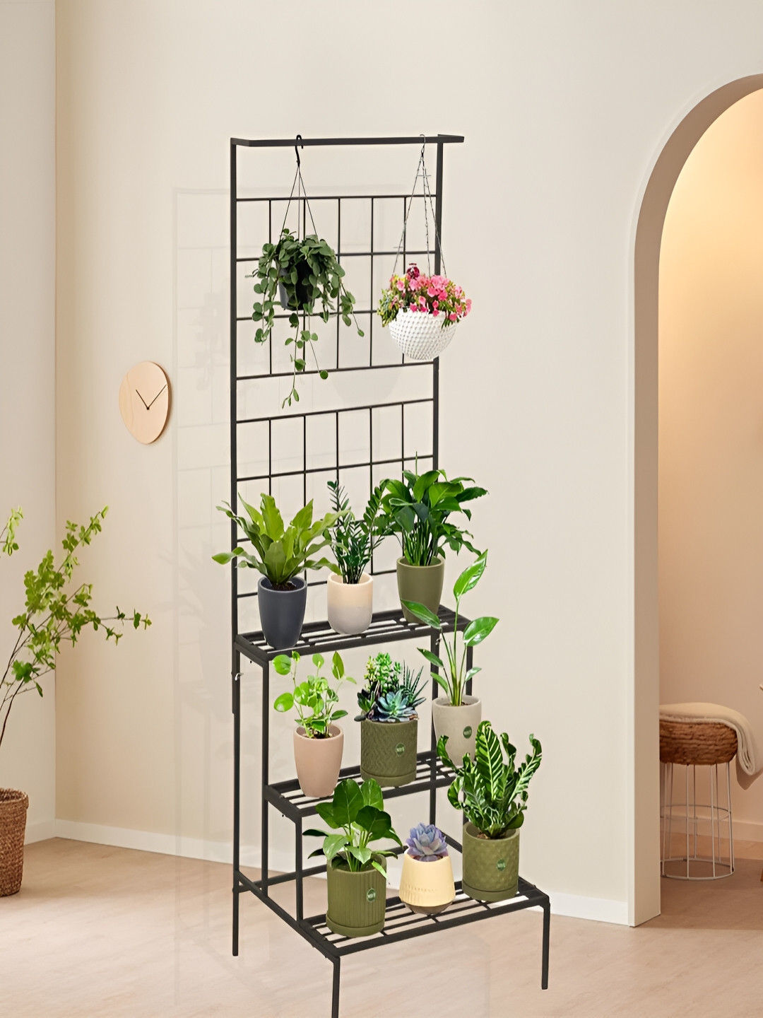 NIYARA Black Rectangular Planter Stands