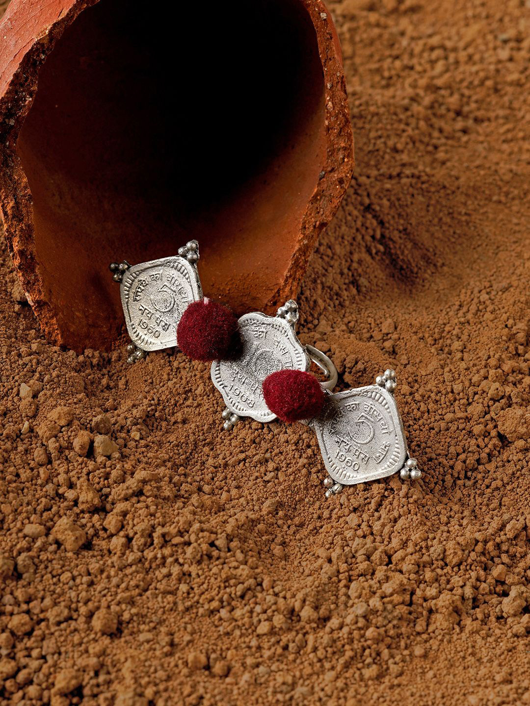 TEEJH Sillver-Plated Masha Coin Finger Ring