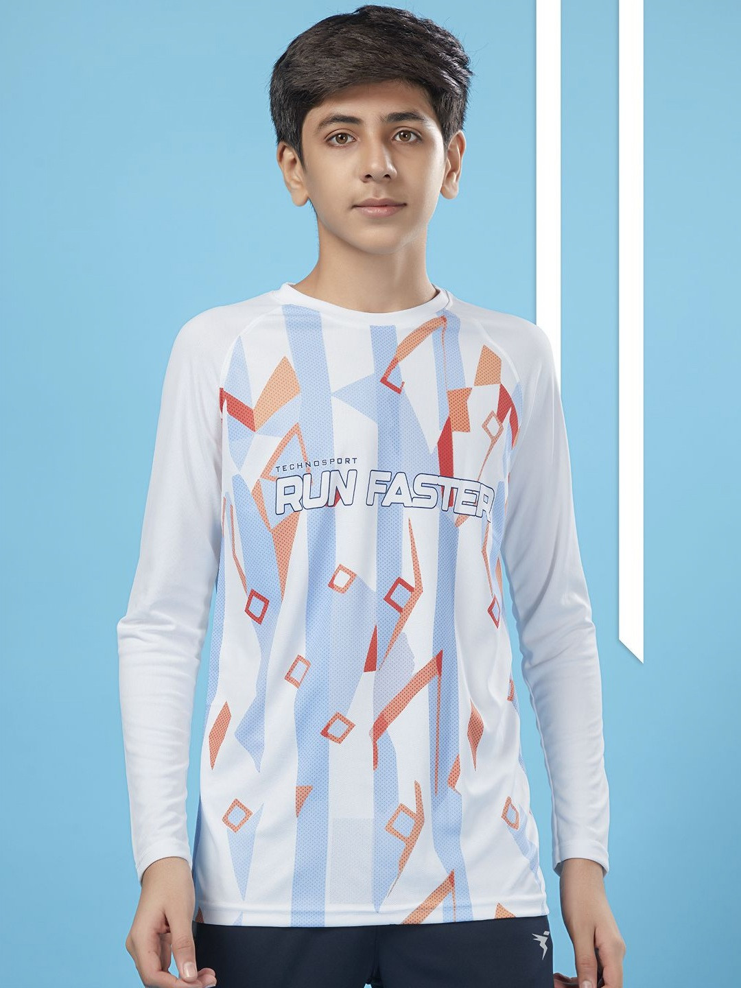 Technosport Boys Typography Printed UPF50 Slim Fit T-shirt