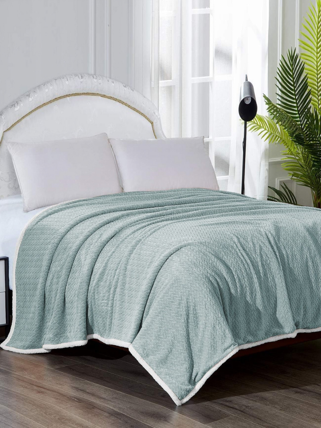 bsb home Silver-Toned & Grey Heavy Winter 500 GSM Single Bed Blanket