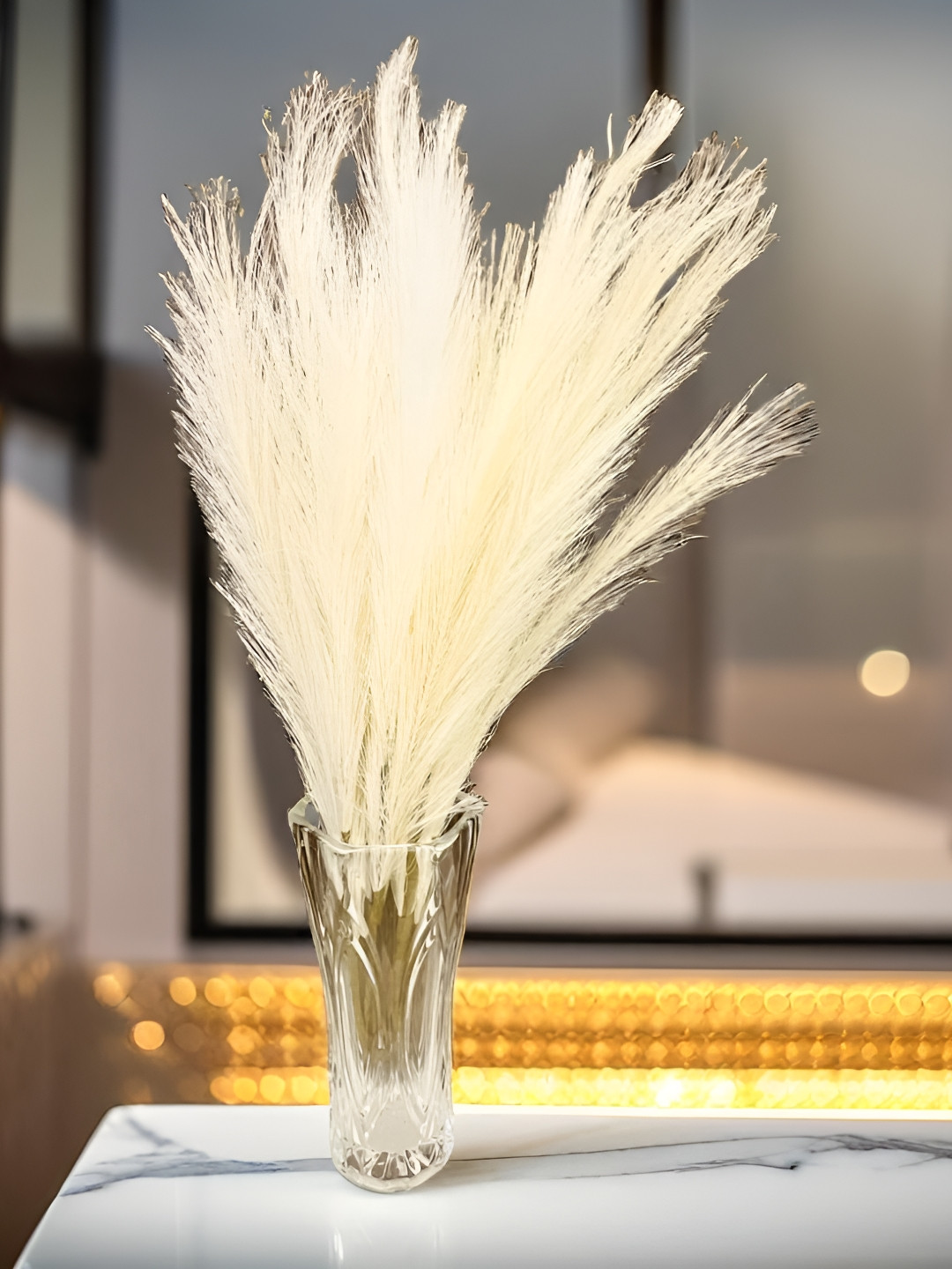 Akaar White 4 Pieces Grass Artificial Plant