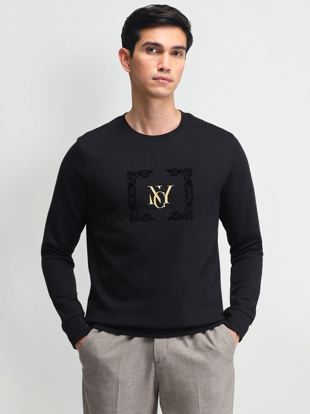 Arrow New York Men Printed Pullover Sweatshirt