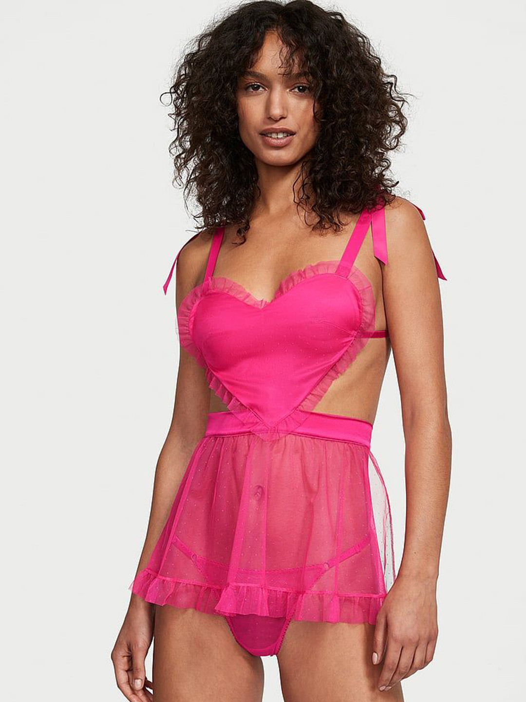Victoria's Secret Very Sexy Fun & Flirty Dotted Mesh Apron Set