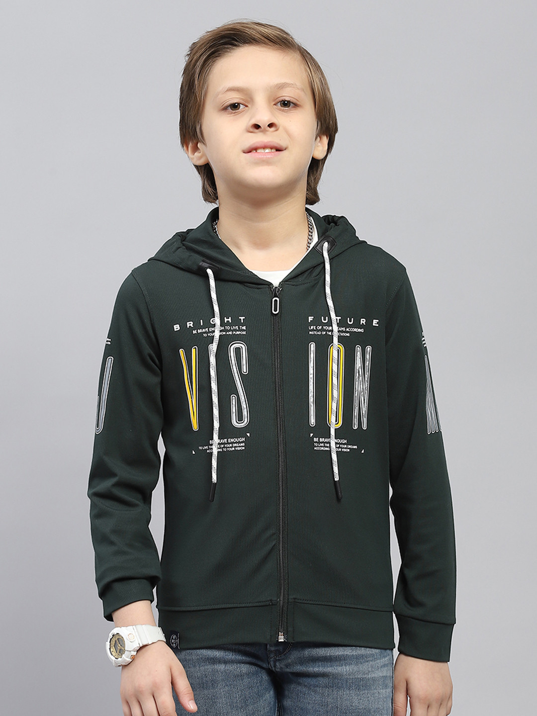 Monte Carlo Teen Boys Typography Detailed Hooded Sweatshirt & T-Shirt