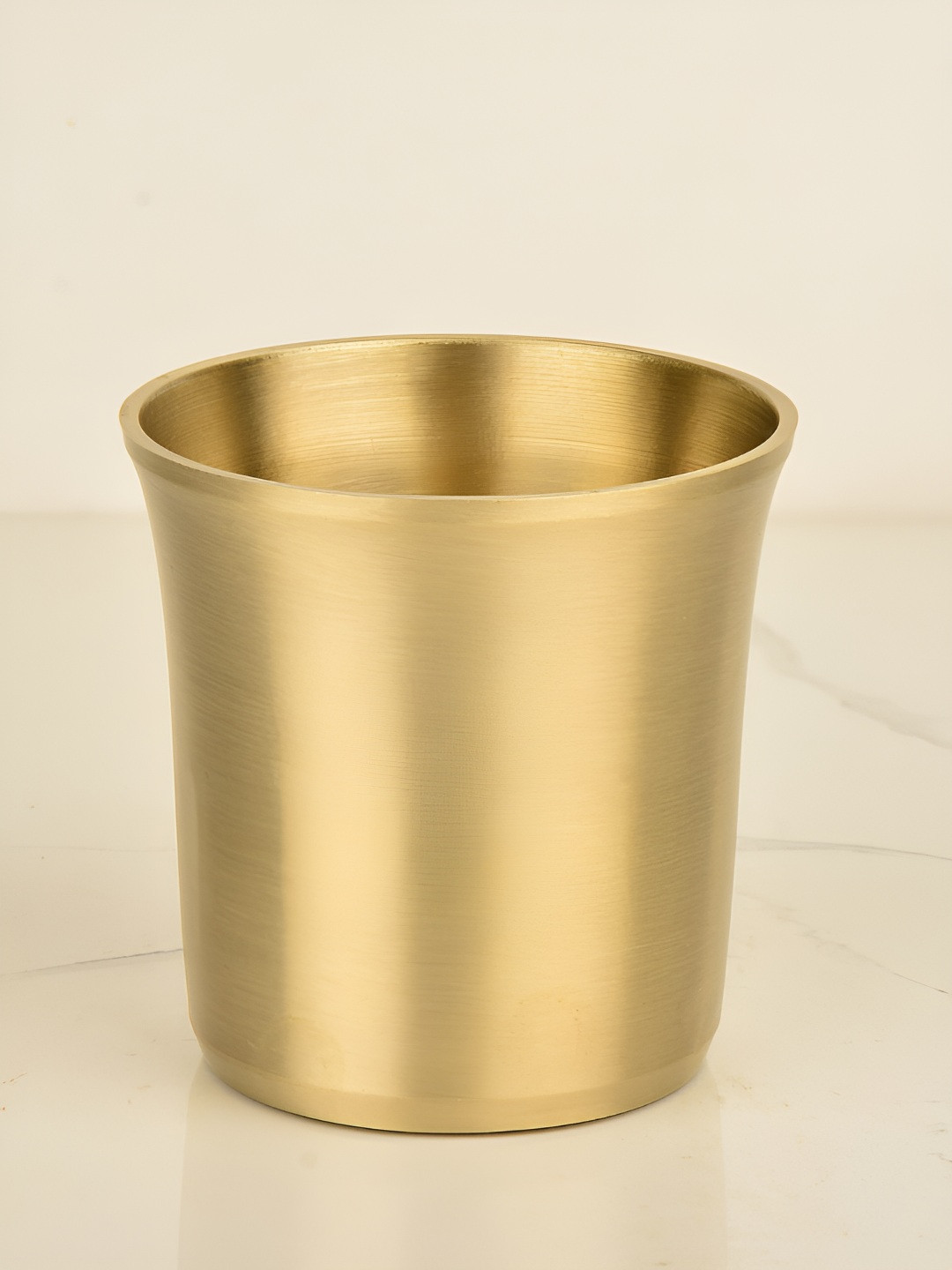 StyleMyWay Gold Toned Brass Easy to Clean Matte Finished Water Glass 250 ml