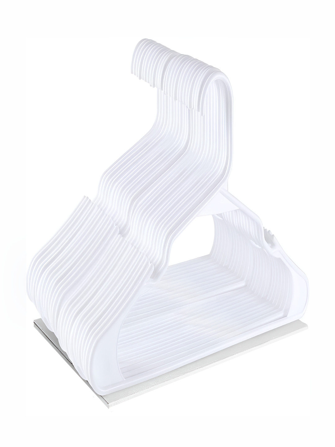 Inditradition Set Of 10 White Clothes Bar Hangers