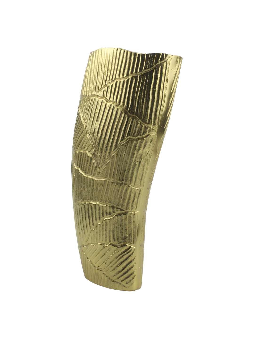 Hind Decor Yellow Textured Aluminium Flower Vase