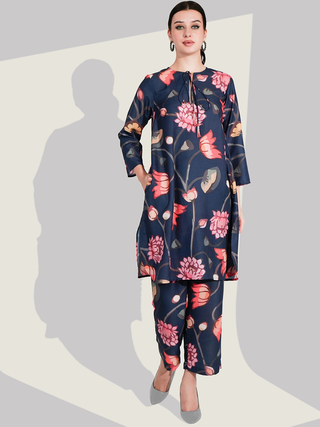 Dora Dori Women Ethnic Motifs Printed Regular Kurta with Trousers