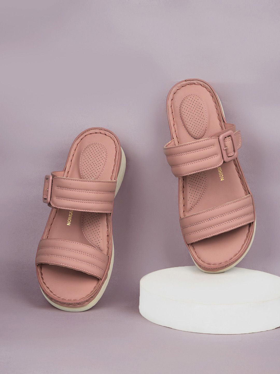 Bata comfit Women Open Toe Flats with Buckles