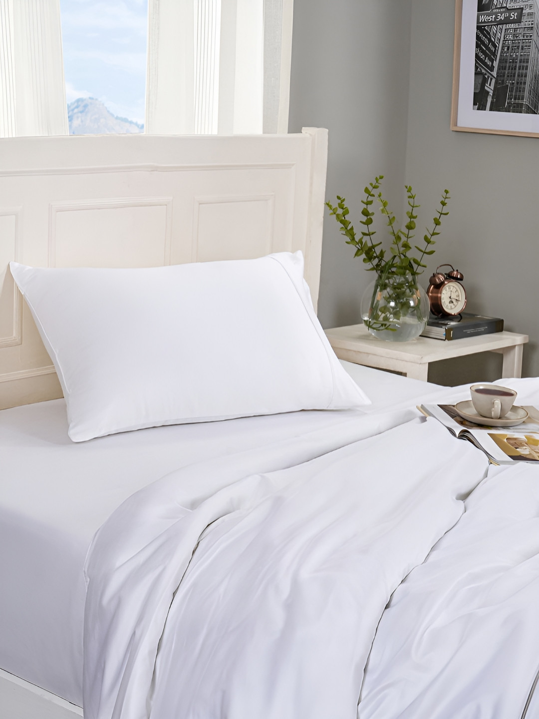 MASPAR White Single Duvet Cover With Pillow Case