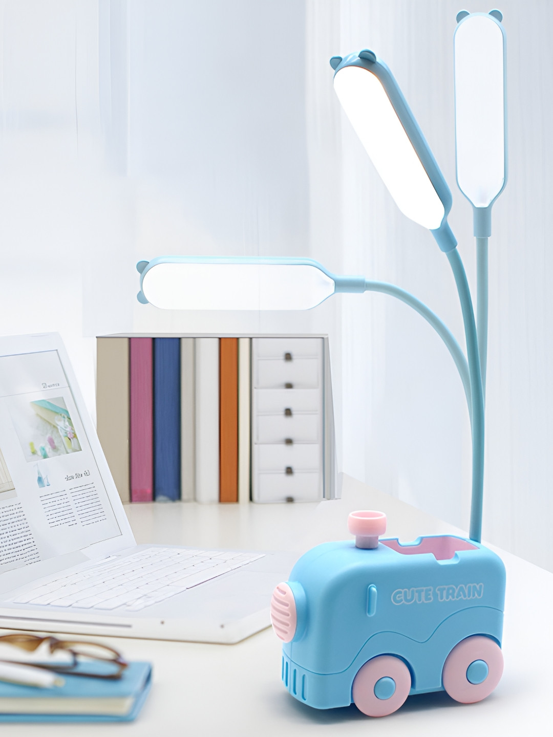 Flenzy Blue Acrylic Rectangle Table Lamp