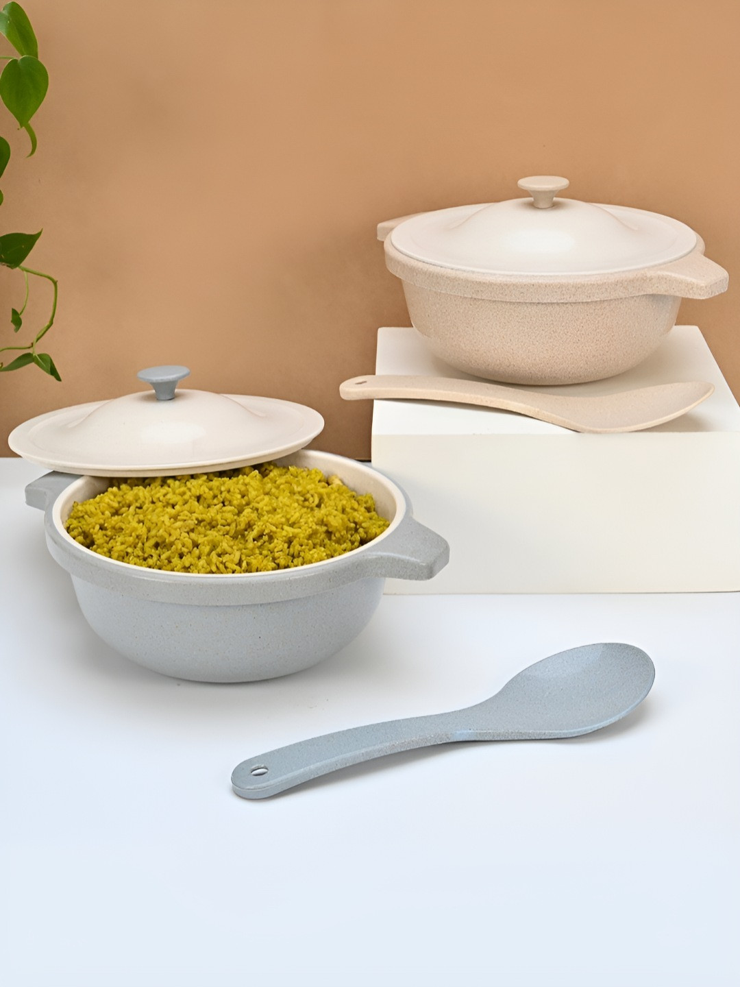 eha Off White 2024 2 Pieces Microwave Safe Serving Bowl