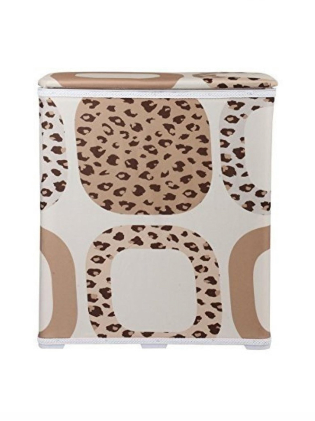 Premsons Beige & Brown Printed Foldable Laundry Bag 45 L