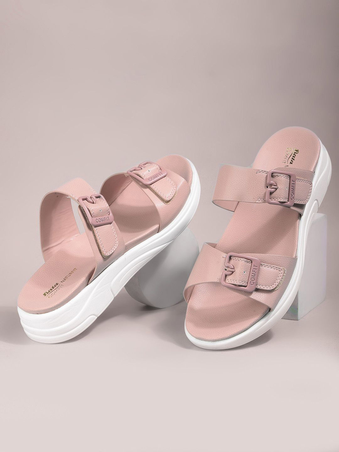 Bata comfit Women Open Toe Flats with Buckles